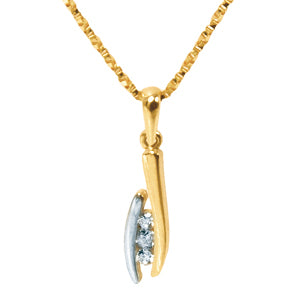 Pendentif en or avec 3 pierres au centre