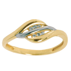 Bague en or avec pierres au centre