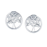 Boucles d'oreilles à tiges fixes arbre de vie