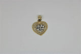 2-tone gold heart pendant