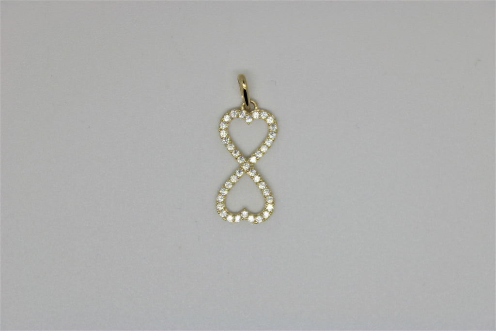 Pendentif infini coeur en or avec pierres