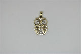 Owl gold pendant with stones