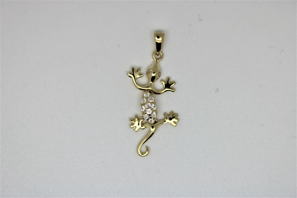 old lizard pendant with stones