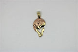 2 tone gold prayer pendant