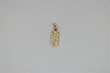 Razor blade gold pendant