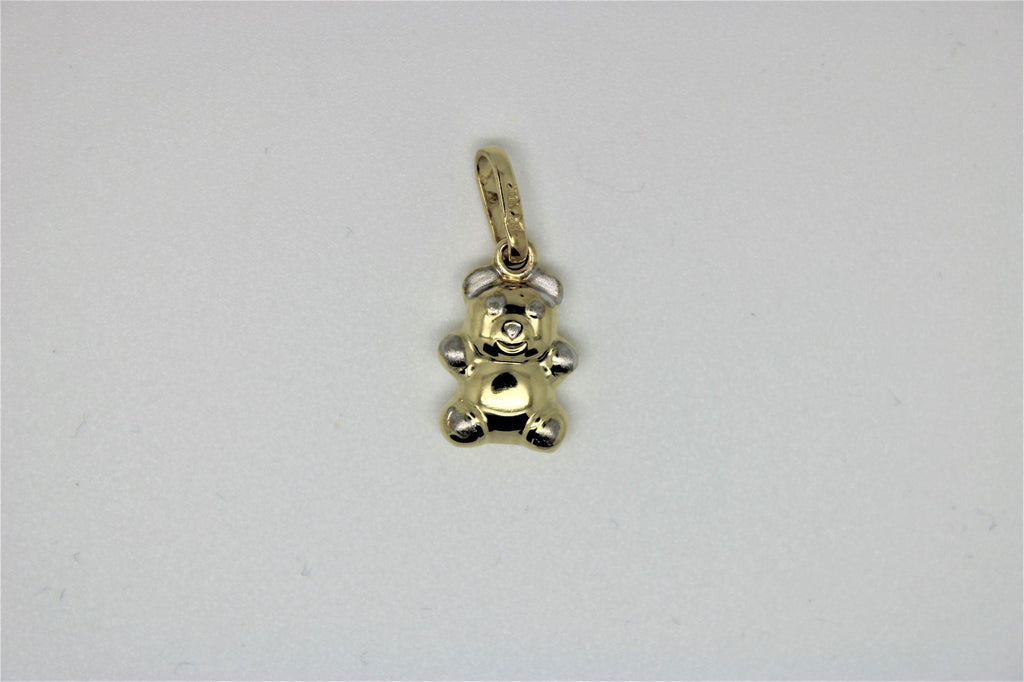 Gold teddy bear pendant