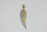 2 tone gold wing pendant