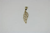 Gold wing pendant with stones