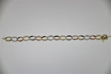 3-tone diamond cut gold bracelet