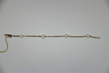 Mirror gold bracelet with pearl