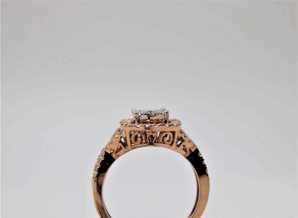 Engagement ring and bangle set in pink gold (diamonds)