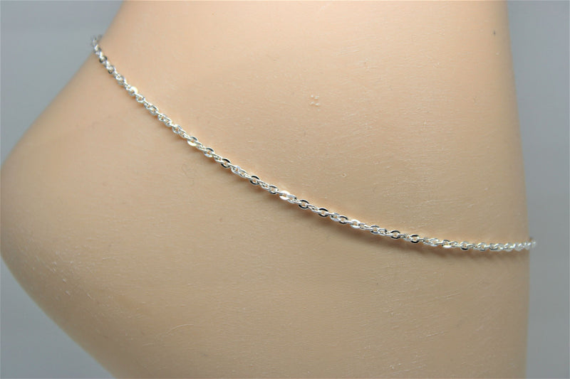 Rolo silver ankle chain