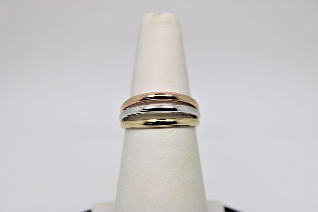 3 tone gold ring