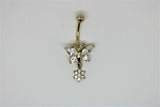 Butterfly gold navel piercing