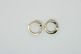 2 tone gold earring with 2 stone