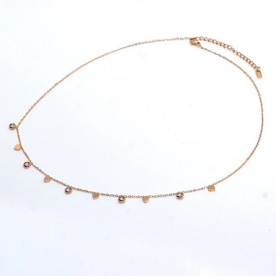 STEELX HEART AND CRYSTAL NECKLACE