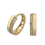 Boucles d'oreilles Huggies avec moitié en pierre en or