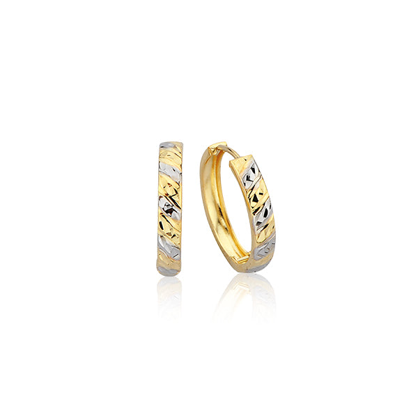 2 tone gold earring