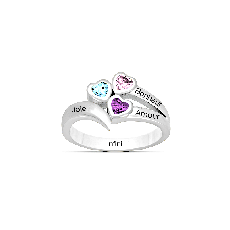 Stylish trio hearts ring