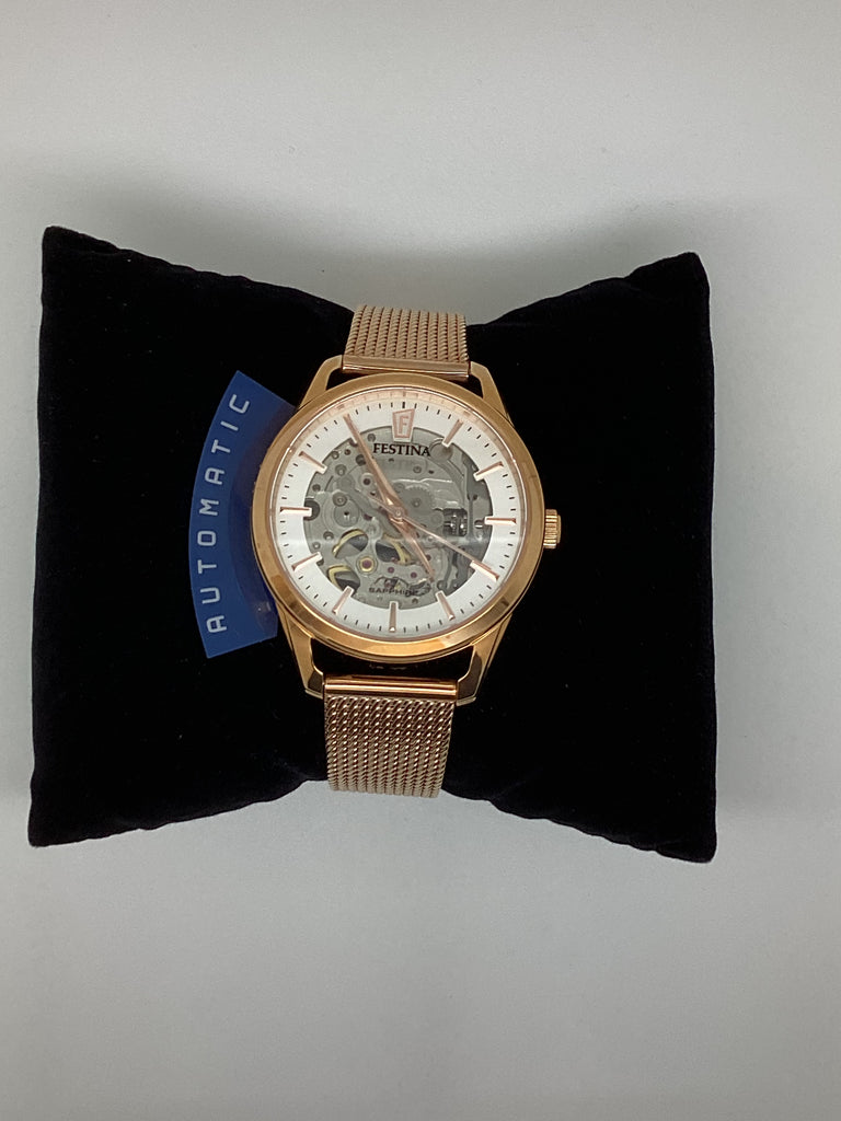 FESTINA WOMEN'S WHITE AUTOMATIC STAINLESS STEEL WATCH BRACELET F20539/1