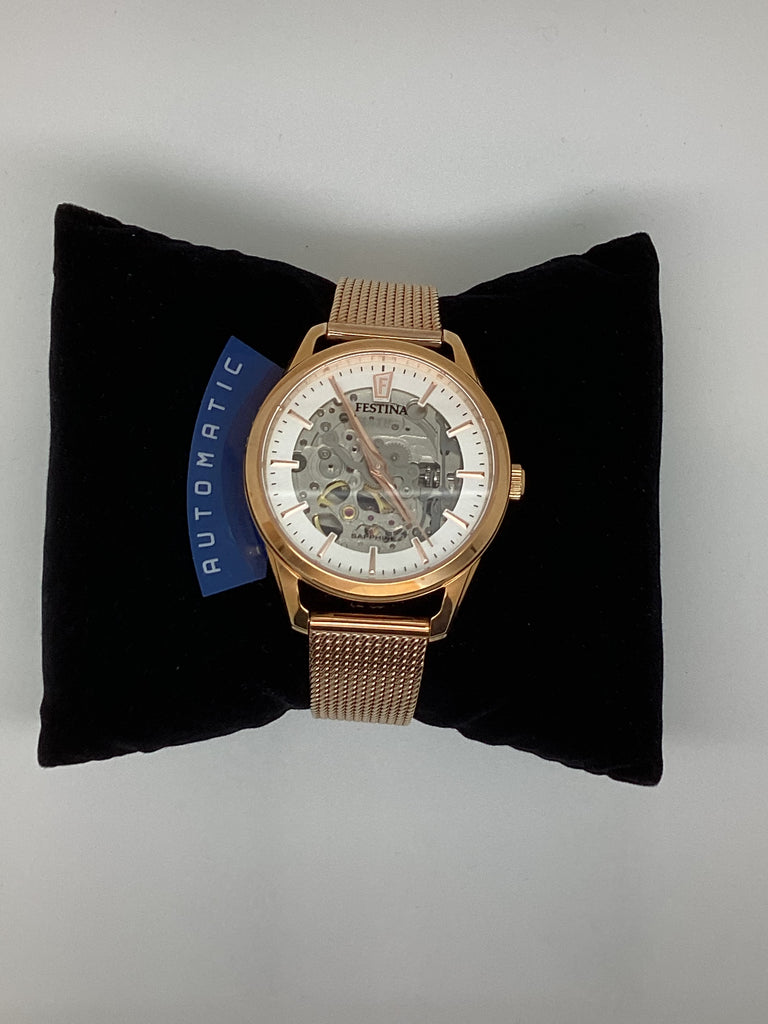 FESTINA WOMEN'S WHITE AUTOMATIC STAINLESS STEEL WATCH BRACELET F20539/1
