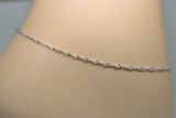 Singapor white gold ankle chain