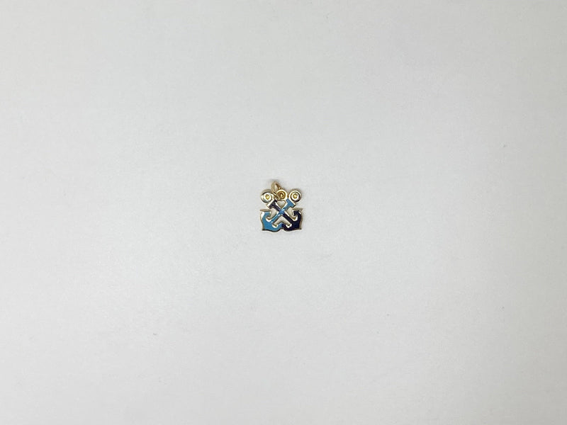 Gold Cross Ship Anchor Pendant