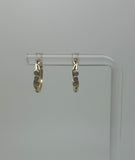 Boucles d'oreilles en or avec 3 pierres
