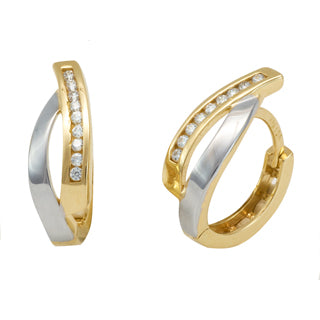 2 tone gold earrings with stones