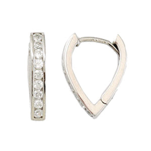 Boucles d'oreilles Huggies en V en or avec pierres