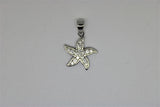 White gold starfish pendant with stones
