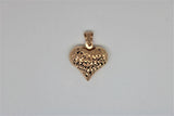 Textured rose gold heart pendant