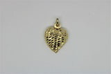 Gold textured heart pendant