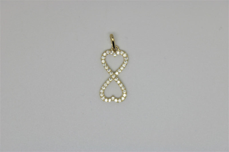 Pendentif infini coeur en or avec pierres
