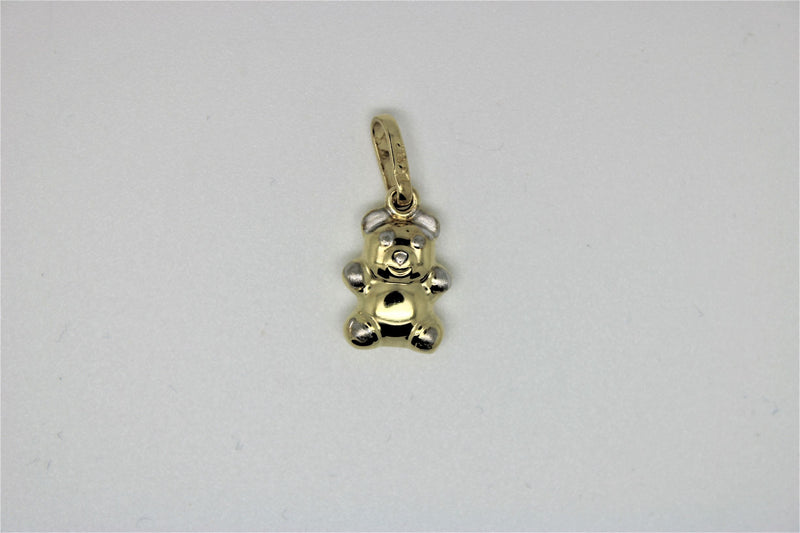 Gold teddy bear pendant