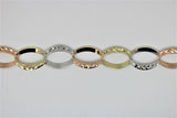 3-tone diamond cut gold bracelet