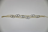 Round gold bracelet with 2-tone chain