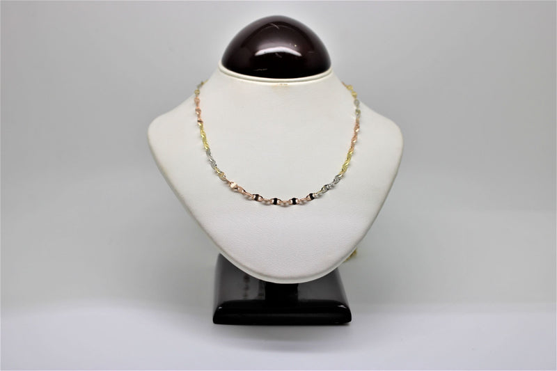 3-tone cable link gold chain