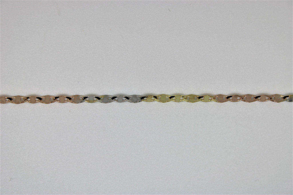 3-tone cable link gold chain