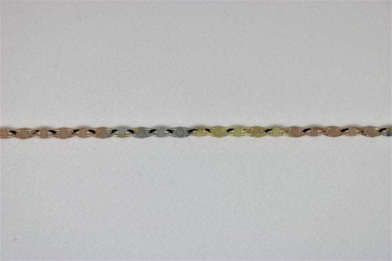 3-tone cable link gold chain