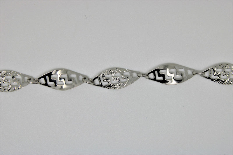 White gold diamond cut bracelet