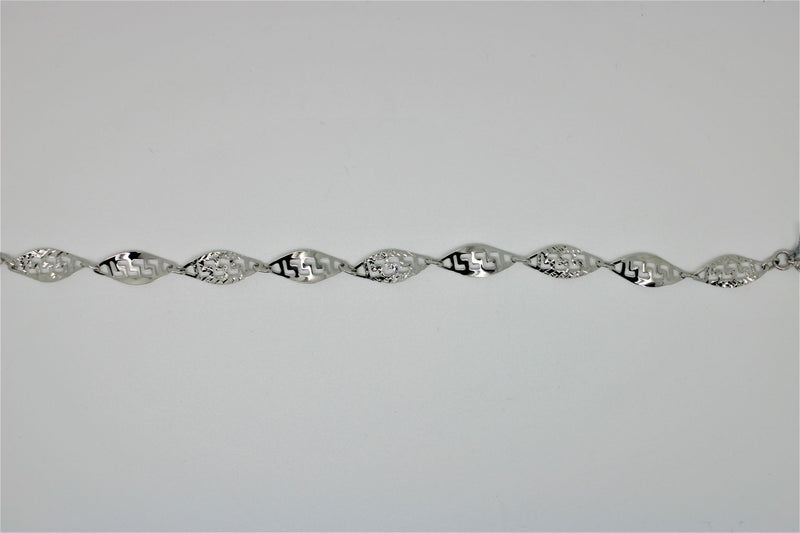 White gold diamond cut bracelet