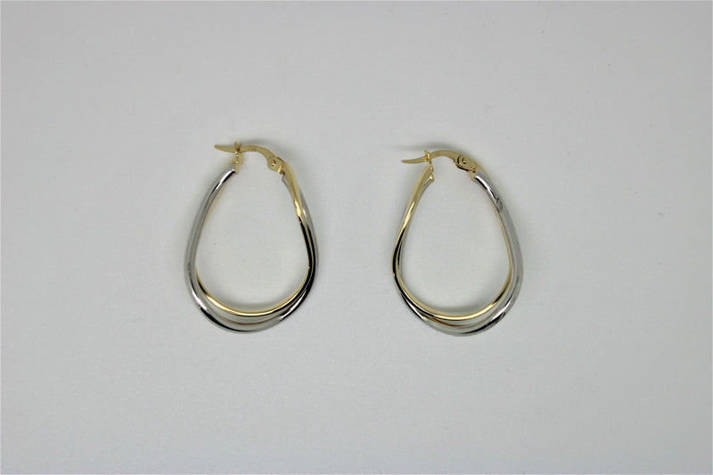 2 tones twisted gold earrings