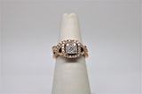 Engagement ring and bangle set in pink gold (diamonds)