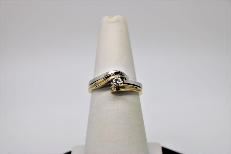 2-tone engagement ring and bangle set (diamond)