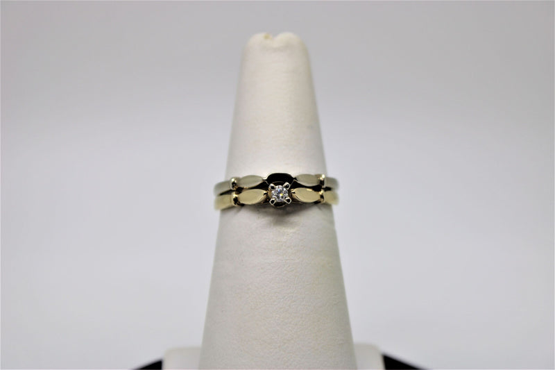 2-tone engagement ring and bangle set (diamond)