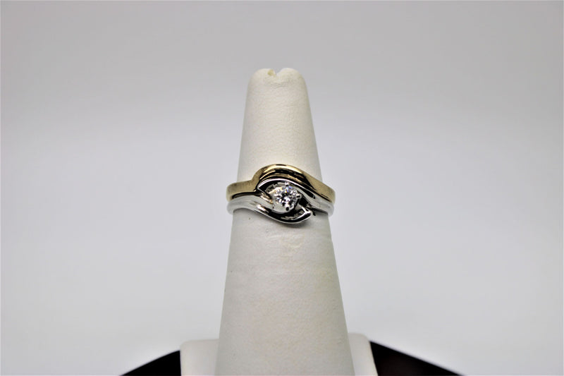 2-tone engagement ring and bangle set (diamond)