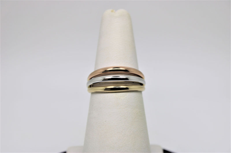 3 tone gold ring