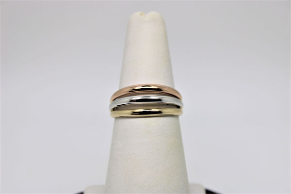 3 tone gold ring