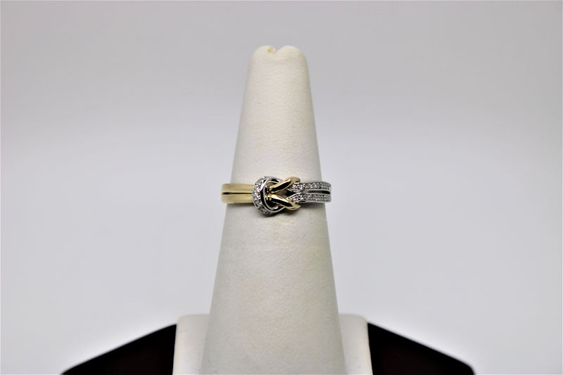 2 tone diamond gold ring